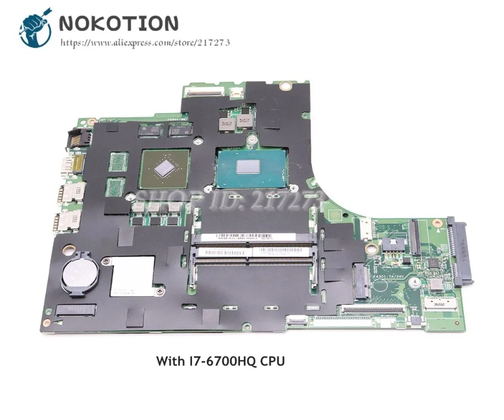 

NOKOTION For Lenovo ideapad Y700-17ISK Laptop Motherboard SR2FQ I7-6700HQ N16S-GT-B-A2 LOL SKL MB 15221-1 448.06R01.0011