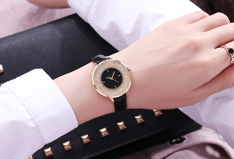 Relogio Feminino модные женские часы лучшие продажи звезда небо циферблат часы Роскошные розовое золото женские браслет кварцевые наручные часы