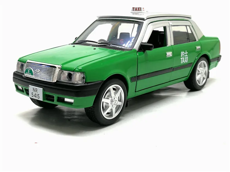 1/32 Toyota Crown HongKong такси литая машина модель такси игрушки со звуковым освещением оттяните назад для детей подарки игрушки