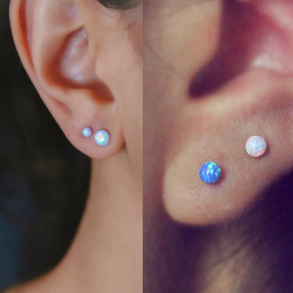 Опал гибкий Bioplast Пресс Fit Labret кольцо хирургическая сталь PTFE ухо траг серьги, Надеваемые На ушной хрящ Сережка для пирсинга губы Украшения для тела 16 г