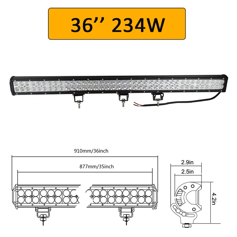 Auxtings 9 ''12'' 15 ''17'' 20 ''23'' 25 ''28'' 36 ''42'' внедорожный светодиодный светильник 12V 24V светодиодный рабочий светильник для Jeep 4WD грузовик 4x4 SUV