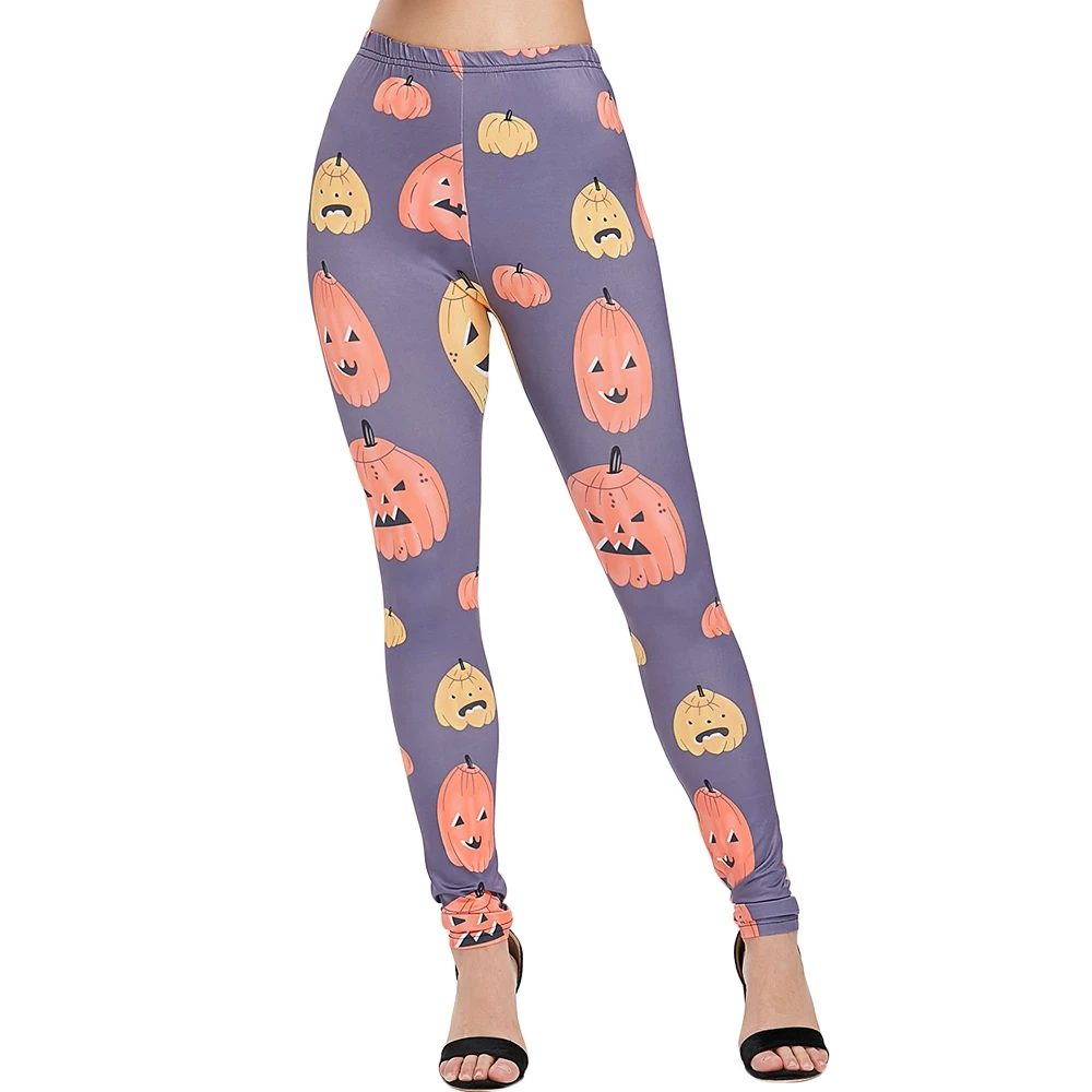 Seamless High Waist Yoga Leggings Halloween Cartoon Pumpkins Print Tights Women Workout Fitness Clothing Training Pants Female | Спорт и