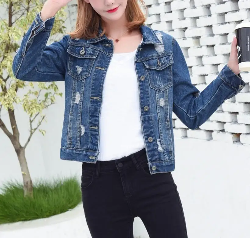 Короткая джинсовая куртка светло-синяя куртка-бомбер короткая jaqueta Повседневная