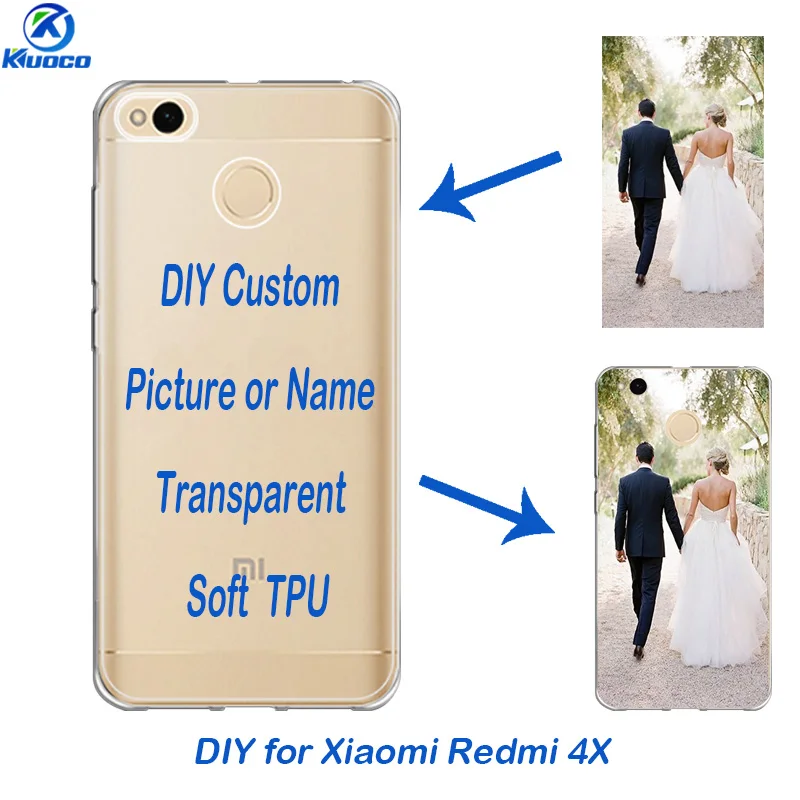 5 0 дюйма DIY Мягкий ТПУ для Xiaomi Redmi 4X чехол телефона Hongmi корпус на заказ фото