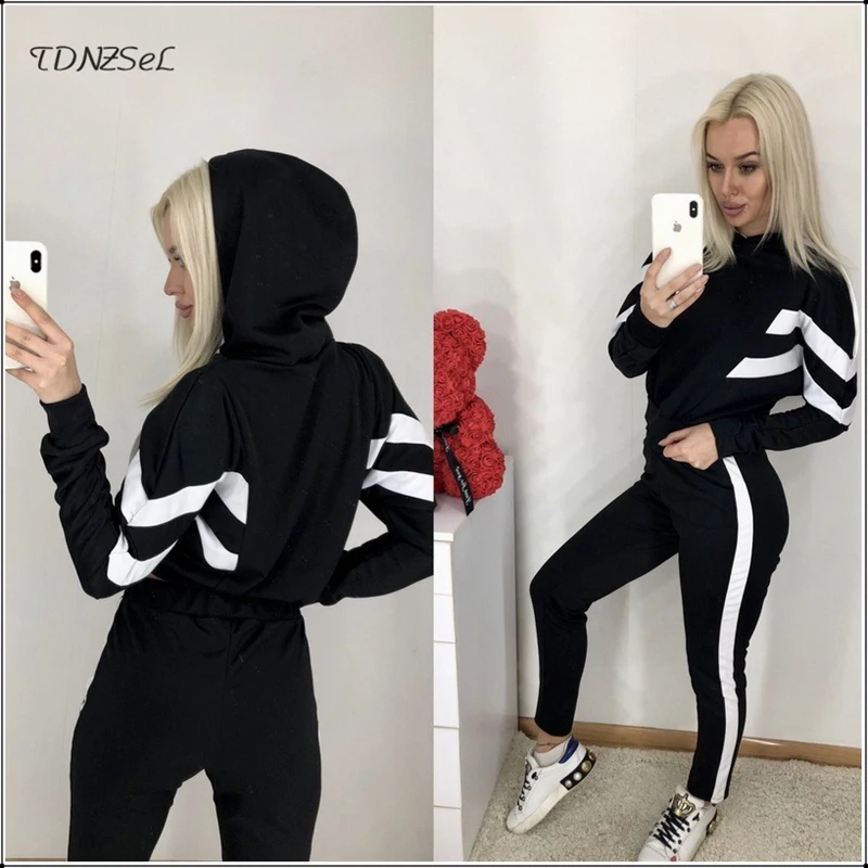 Женские толстовки спортивные штаны комплект из 2 предметов осенняя повседневная