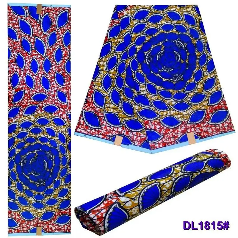 6 Yards/pc Beautiful blue flower printed pattern hollandais batik wax african cotton fabric for clothes LB23 | Дом и сад