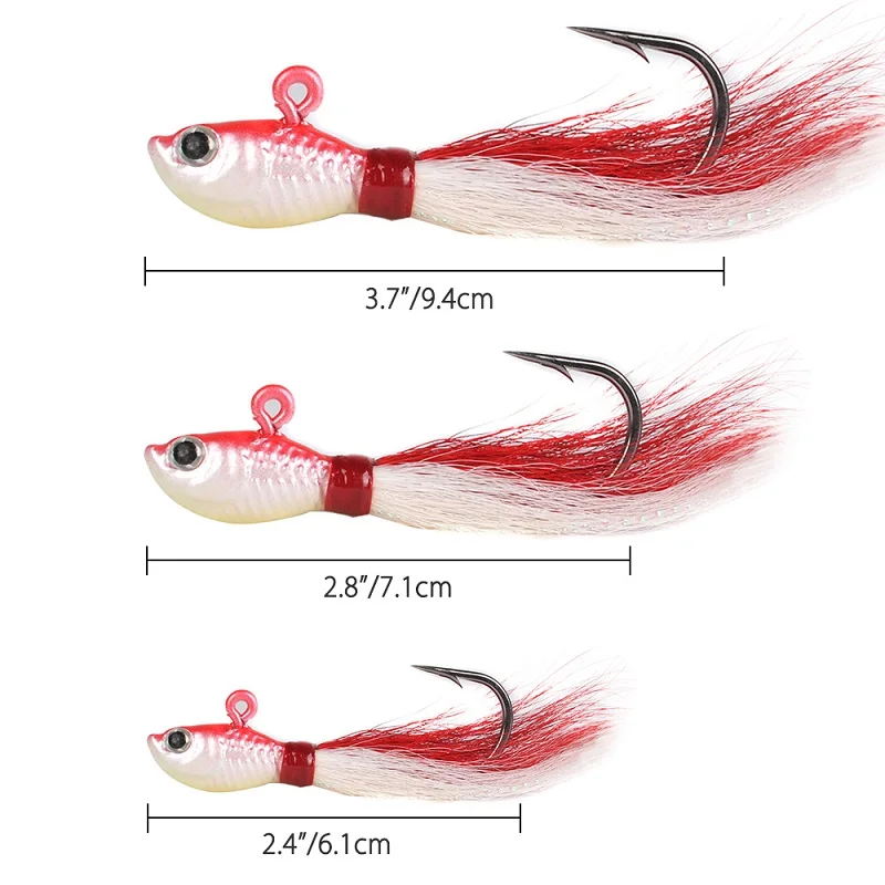 Dr. Fish Lot 3 Bucktail Jigs морские приманки морские рыболовные жесткие приманки тонущий крючок длинное литье 14 г 24 г 56 г для пресноводной рыбалки