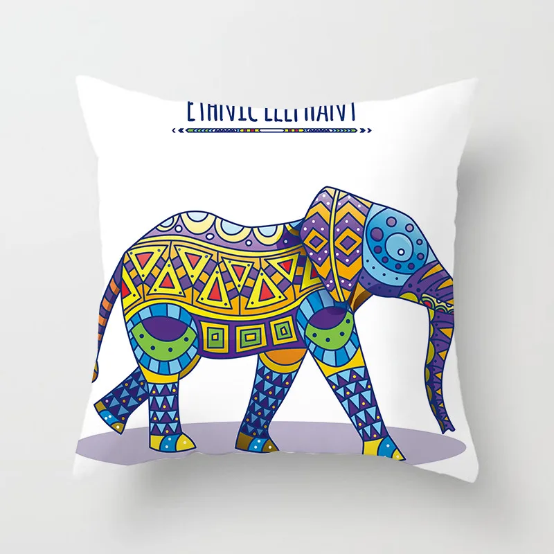 Fuwatacchi в этническом стиле Стиль подушка крышка красочные с принтом слона накидка