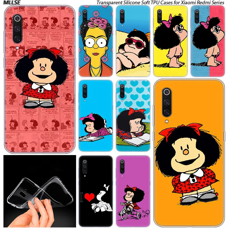 Популярный Мягкий силиконовый чехол Mafalda для Xiaomi Pocophone F1 Mi 5X A1 6X A2 8 SE Lite Play Mix3 9 9SE 9T