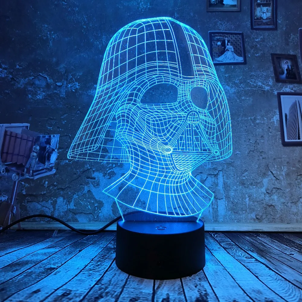 Новые вентиляторы Звездные войны Дарт Вейдер 3D светодиодный светильник ночник