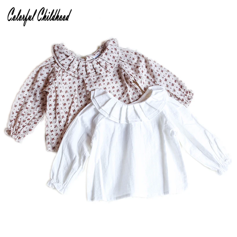 

Детская блузка с длинным рукавом, Плиссированный Воротник, на возраст 0-24 месяца