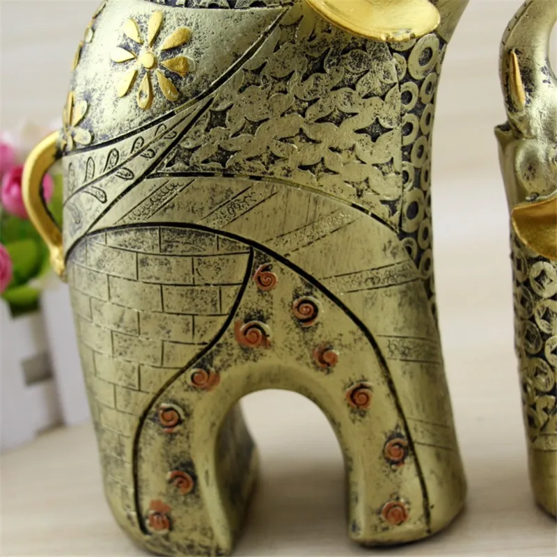 2018 European Style Elephant Statue Crafts Animal Ornaments Home Decor Lucky Living Room Cabinets Decoration Wedding Gifts | Дом и сад