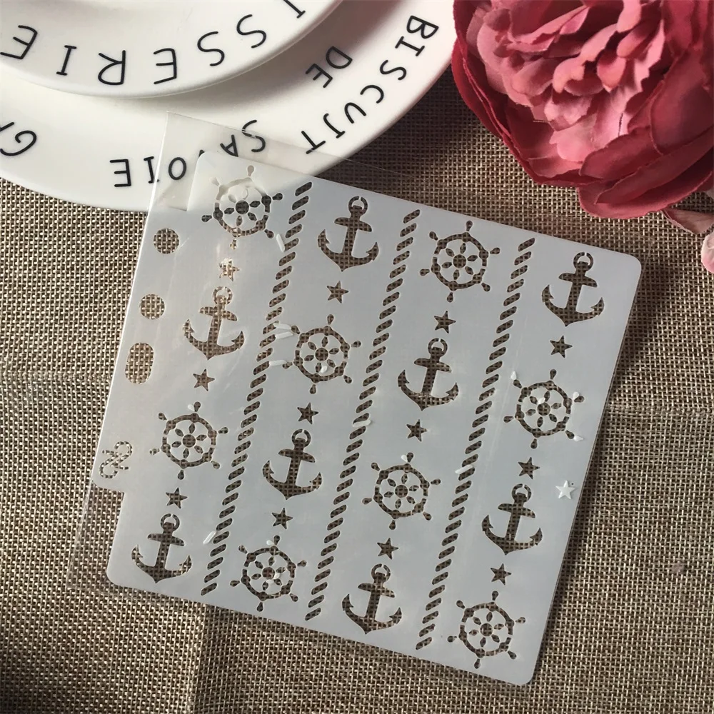 1 шт. 13 см 5 &quotякорное колесо DIY трафареты для наслоения настенная живопись