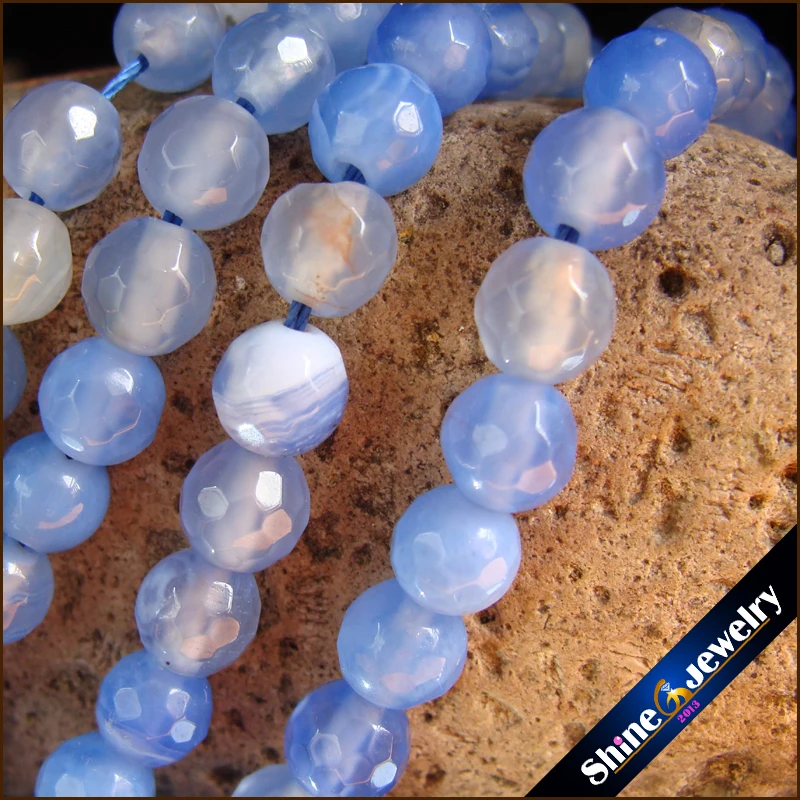 Оптовая продажа 6 мм ярко-голубые блестящие круглые бусины размером 15 дюймов