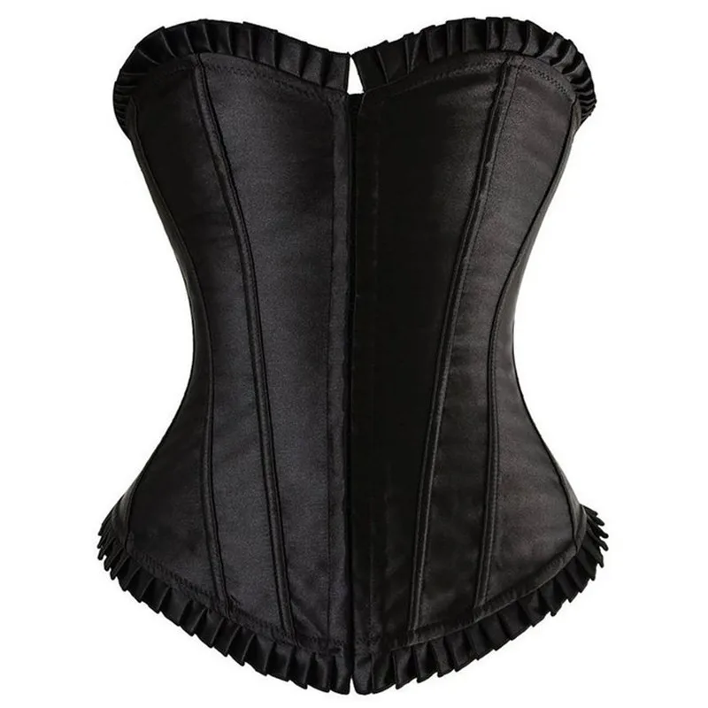 015black Sapubonva, женские черно-белые корсеты и бюстье, топы размера плюс, корсет, нижнее белье, сексуальный корсет для похудения, парчовый корсетный корсет, Ретро стиль - Цвет: 015black
