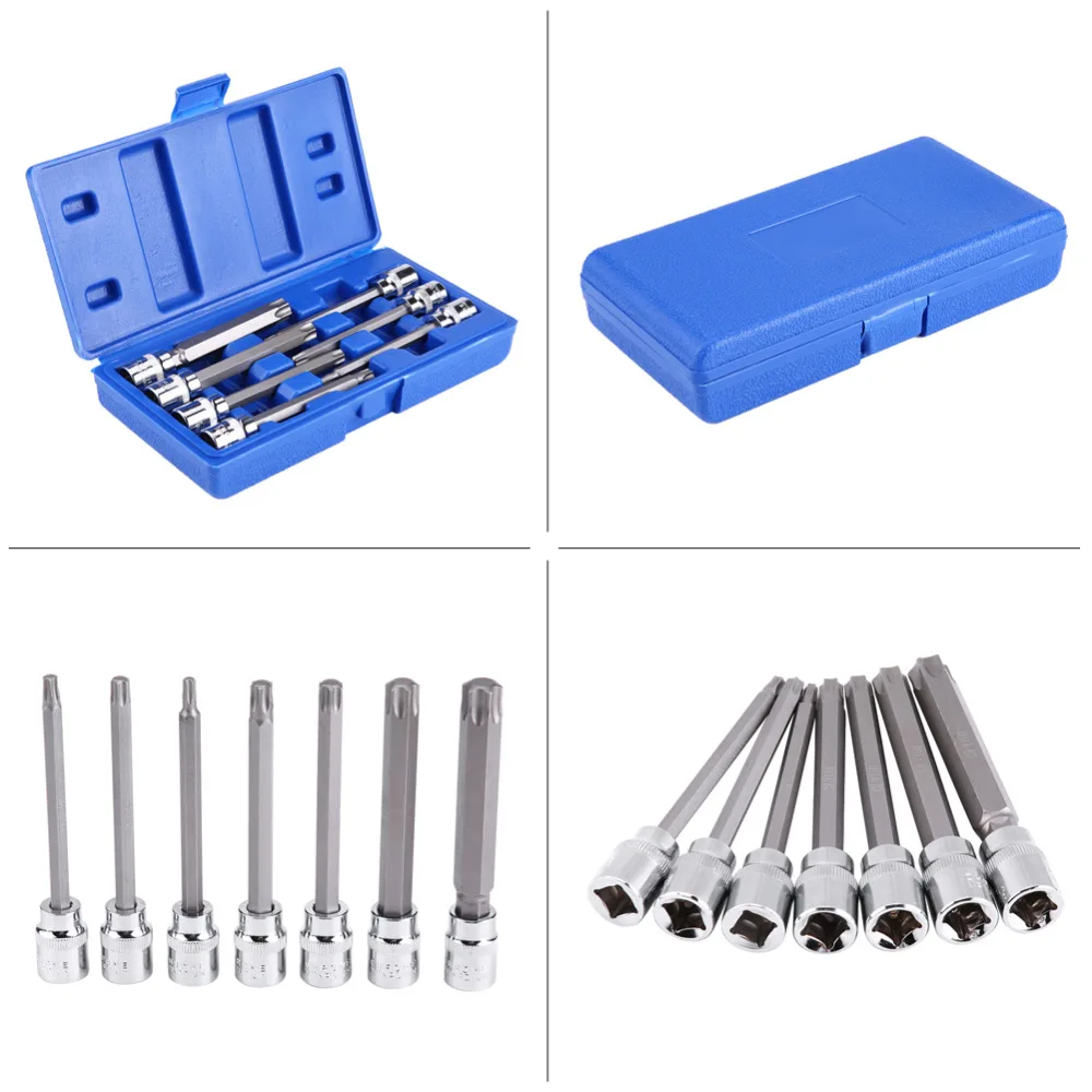 7 шт. 3/8 дюймов привод удлиненный Torx Star Bit Socket Set Kit Car Accessories| |