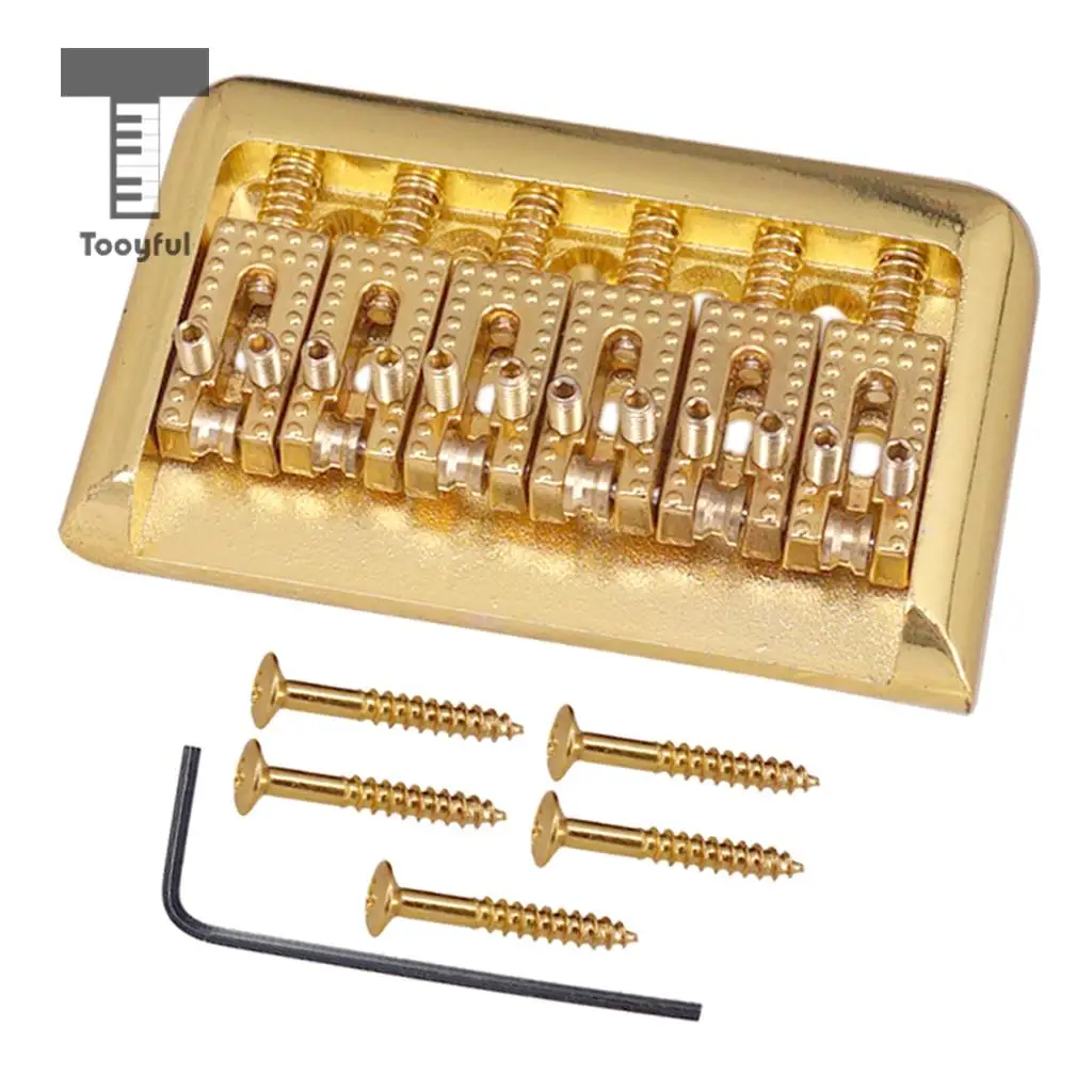 Golden 76 мм 6 струнная электрогитара фиксированная Hardtail Мост задняя часть верхней нагрузки для Strat Tele - Цвет: Golden