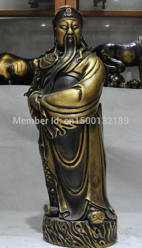 SCY 00122 32 'китайская фэншуй народная бронзовая стойка Guan Gong Yu воин Бог рыцарь