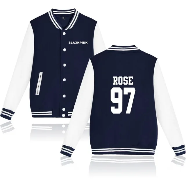 Navy 97 ROSE WEJNXIN Kpop Blackpink альбом бейсбольная куртка для женщин/мужчин вентиляторы Толстовка Поддержка имя члена печати толстовки Moletom женский - Цвет: Navy 97 ROSE