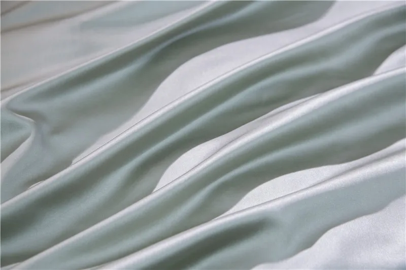 Роскошный шелковый Комплект постельного белья цвета синего золота с кружевом