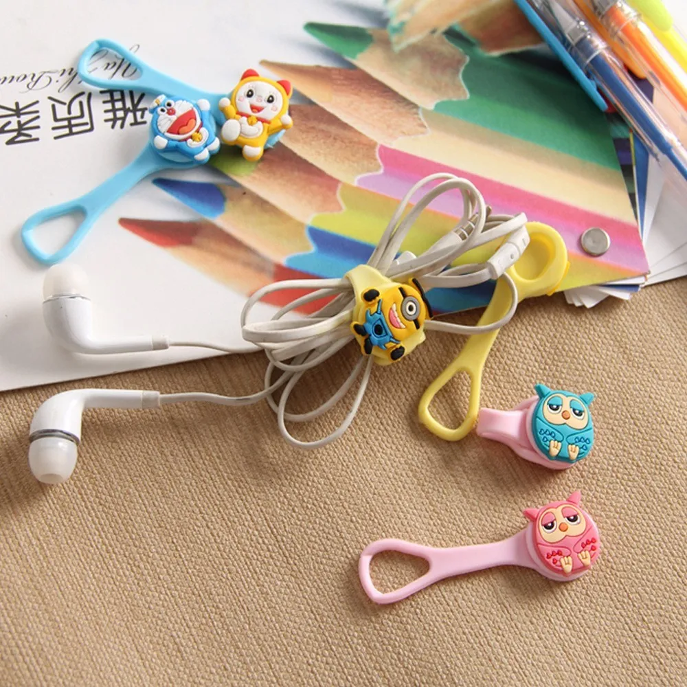 6 шт. новые Мультяшные пряжки мягкие резиновые насадки для наушников держатель