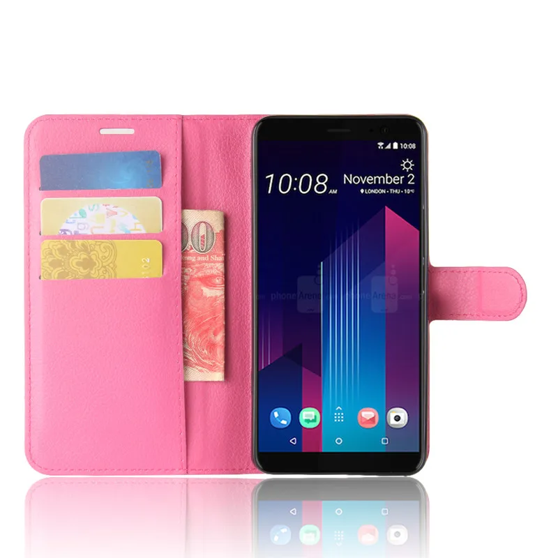 Для HTC u11 плюс Чехол Флип Роскошный кошелек из искусственной кожи ТПУ кремния