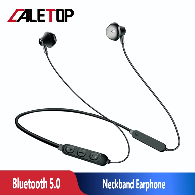 CALETOP Bluetooth 5 0 наушники спортивные с шейным ремешком Беспроводные защитой от пота