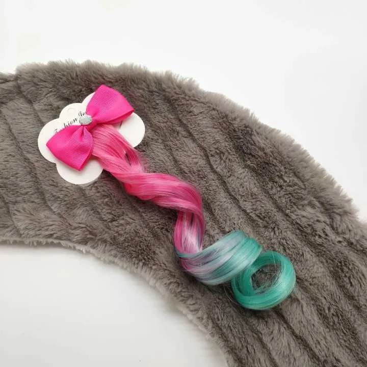 rose green Аксессуары для волос, цветные заколки-бабочки для девочек, радужные блестящие крылья, банты для волос, принцесса, детский длинный парик, шпильки для волос - Цвет: rose green