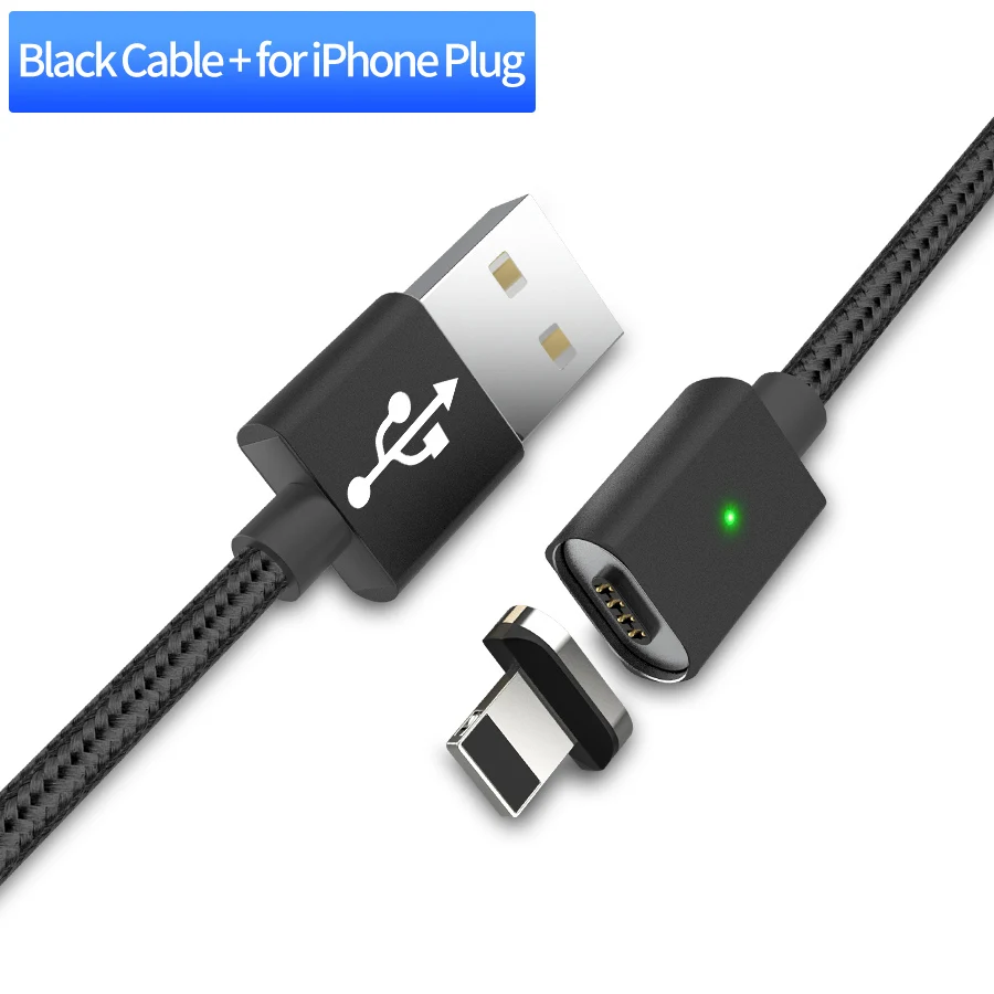 MANTIS Micro USB Магнитный кабель usb type C кабель для зарядки мобильных телефонов type-C USB-C кабель для iPhone huawei samsung Xiaomi 3A - Цвет: Black for iPhone