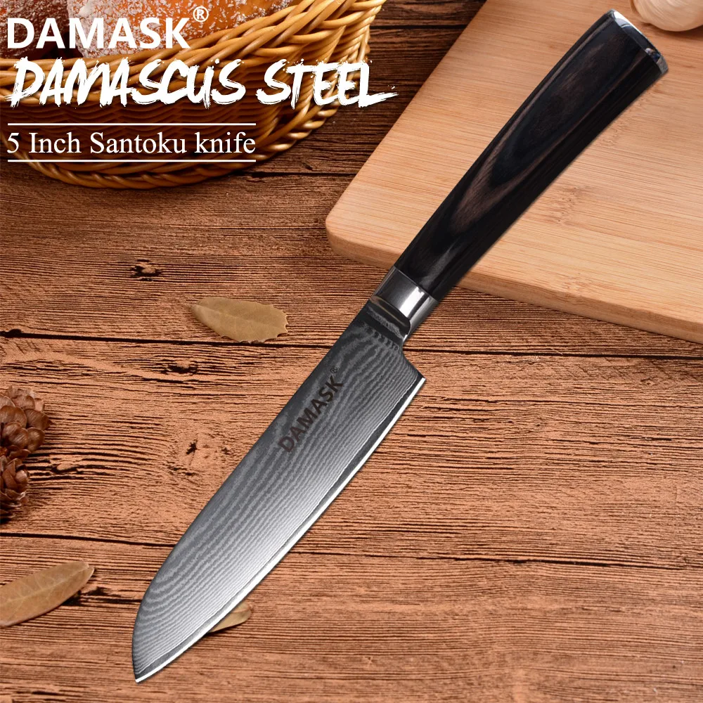 DAMASK 76 слоев кухонных ножей из нержавеющей стали японские ножи для шеф повара Santoku