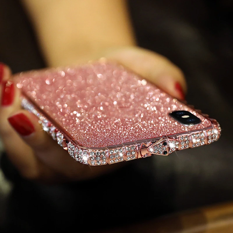 Роскошный бампер с блестками для смартфона iPhone 12 11 13 14 Pro Max Diamond корейского производства iPhone XS Max XR 8 7 6 6S Plus.