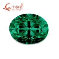 green color oval shape dia mond cut sic material moissanites loose stone