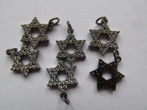 12pcs 15-50mm CZ Micro Pave Diamond pendant Cubic Zirconia Star earrings Healing Hand Charms Pendants | Украшения и аксессуары