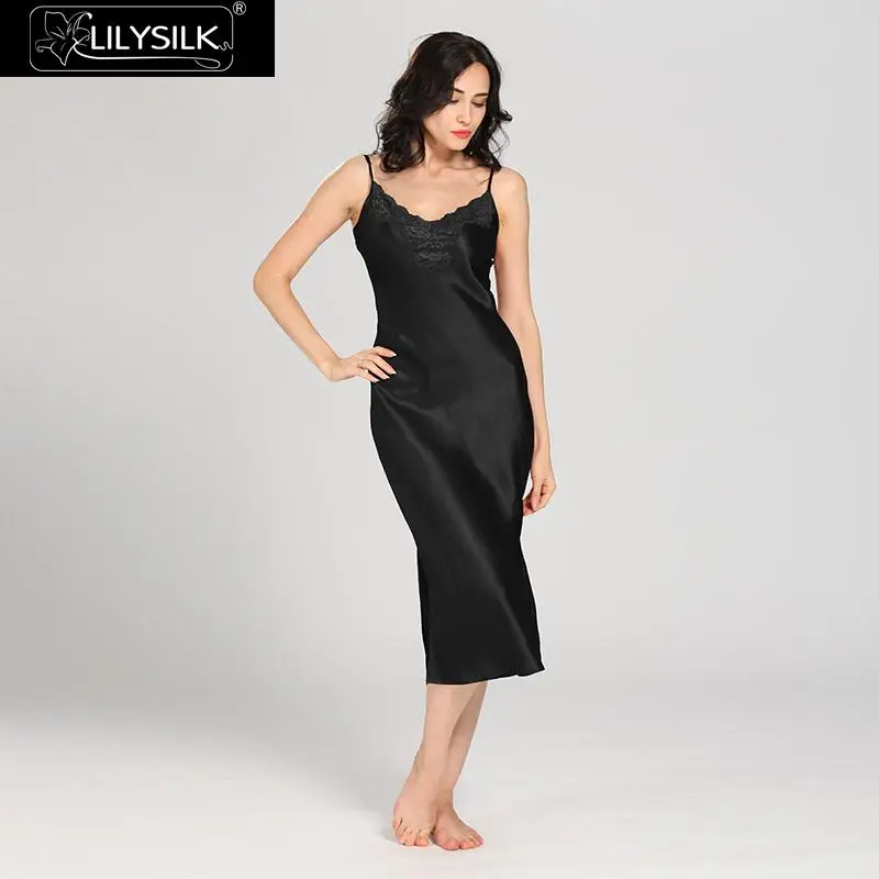 LilySilk женские ночные рубашки пижамы Чистый 100 шелк 22 momme Роскошные Натуральный