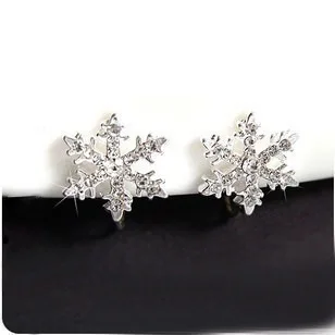 Симпатичные серьги клипсы с подвесками в виде снежинок|ear clip|clip earringsearrings non piercing |