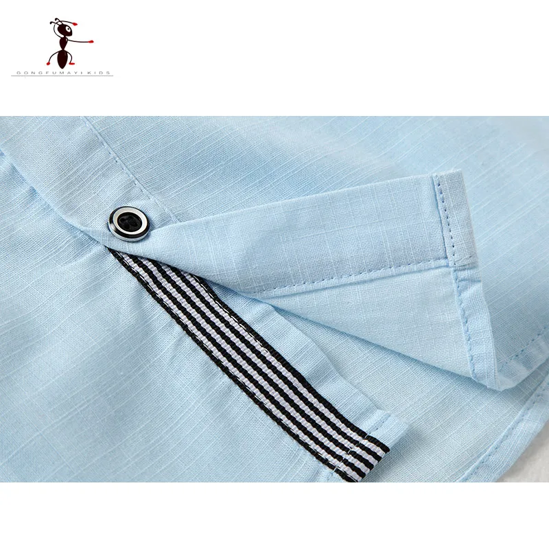 Рубашка с отложным воротником для мальчиков Kung Fu Ant Повседневная рубашка модным