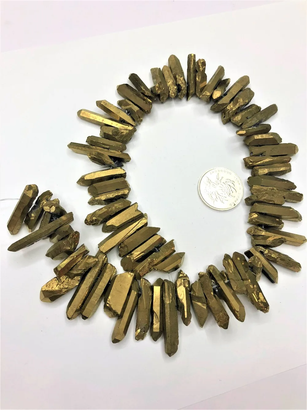 3-5x18-30mmNatural Quartzs Золото Цвет палочка Беспокоиться Камень полудрагоценные бусины DIY