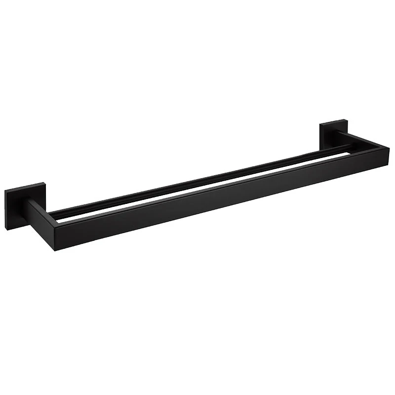 Double Towel Bar SUS 304, черный набор аксессуаров из нержавеющей стали для ванной комнаты, держатель для полотенец, держатель для бумаги, держатель для полотенец, аксессуары для ванной комнаты EL83100 - Цвет: Double Towel Bar