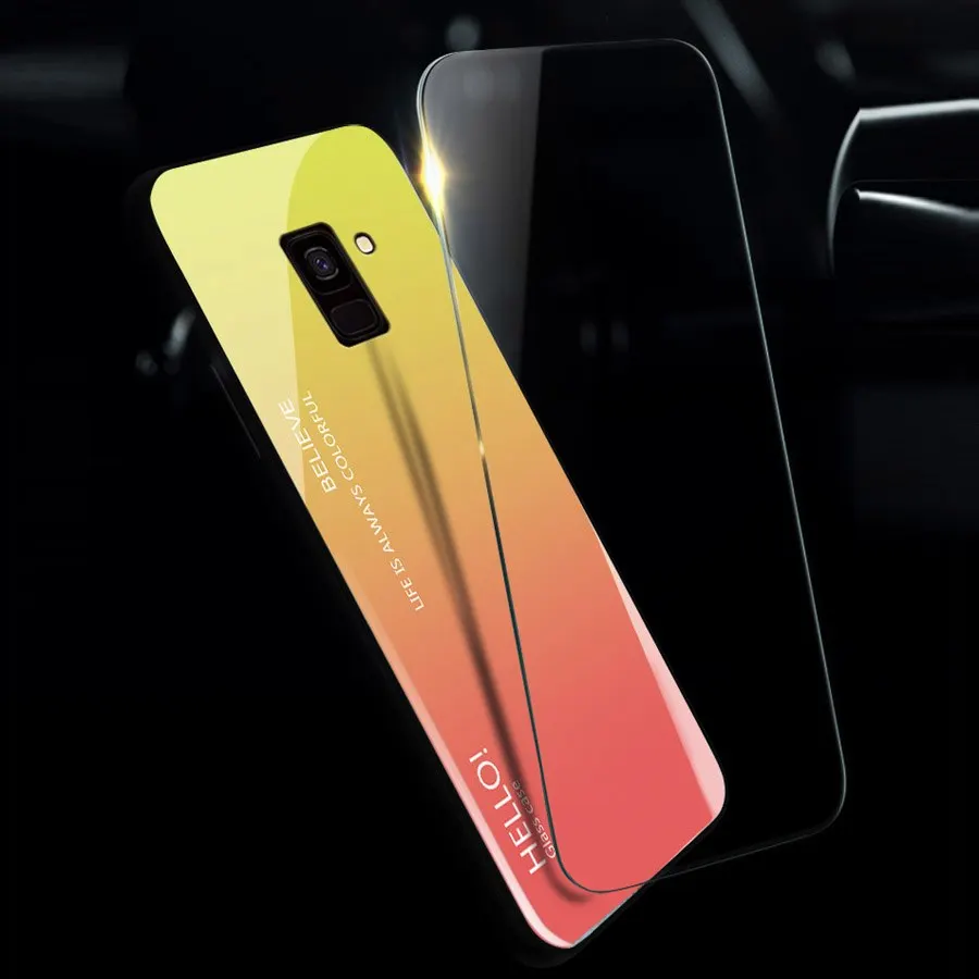 Чехол-накладка из закаленного стекла для Samsung S8 S9 Plus Note 8 9 A6 A8 J4 J6 2018 A9 | Мобильные