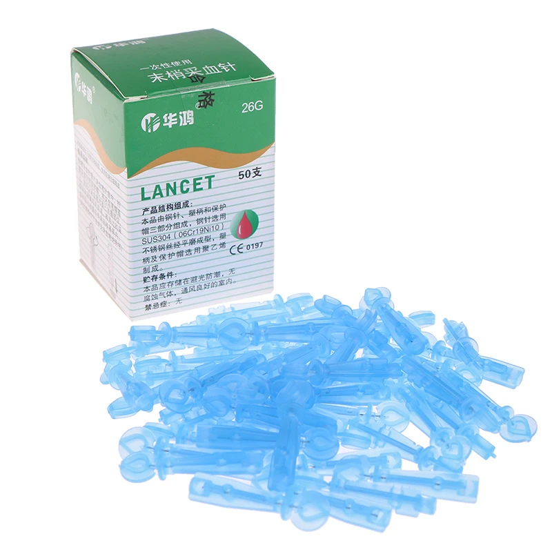 26G 50 шт./кор. Fleam вентиляционное отверстие Слива ланцет крови специальная Массажная палка для Применение пенал для ручек одноразовые стерильные ланцеты иглы массаж Strick - Цвет: 26G