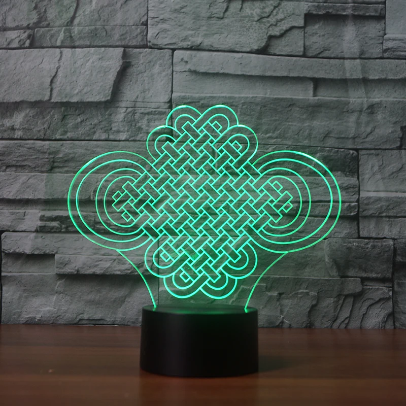 

3D Лаки Китайский Узелок, настольная лампа, светодиодный ночник для детей, USB, лампа для сна, освещение, новый год, Рождество, подарки, Декор