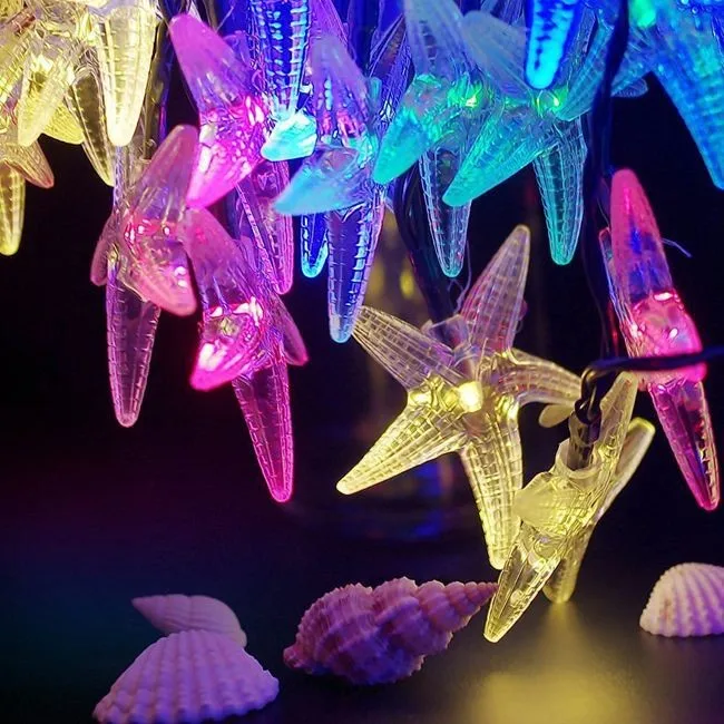 12 Светодиодный Moroccan Солнечные Рождество Фея Строка Xmas Сад Star Light |