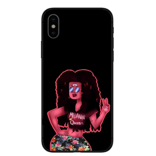 2 банца Melanin Poppin Aba Чехлы для iPhone X модные черные девушки мягкий TPU телефон чехол 5 5S