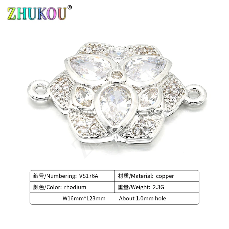 Коннектор для подвесок с фианитом ручной работы из латуни 16*23 мм изготовления