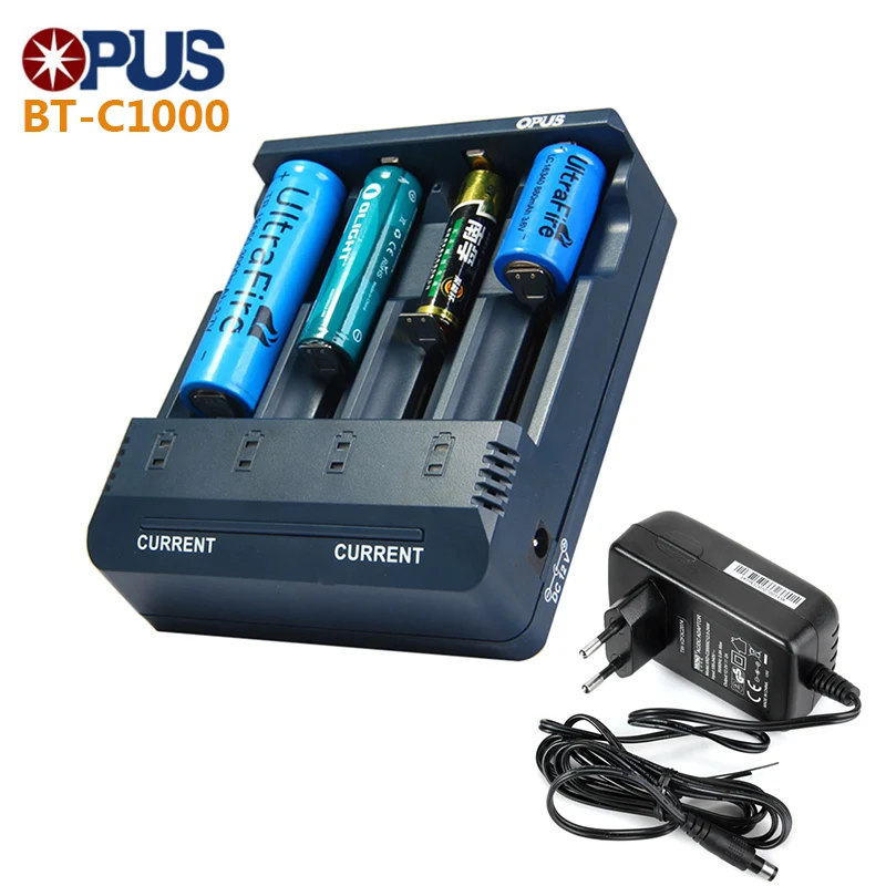 Opus BT C1000 зарядное устройство цифровой 4 слота Li Ion NiCd NiMh Зарядное для AA AAA 18650 17670 18490