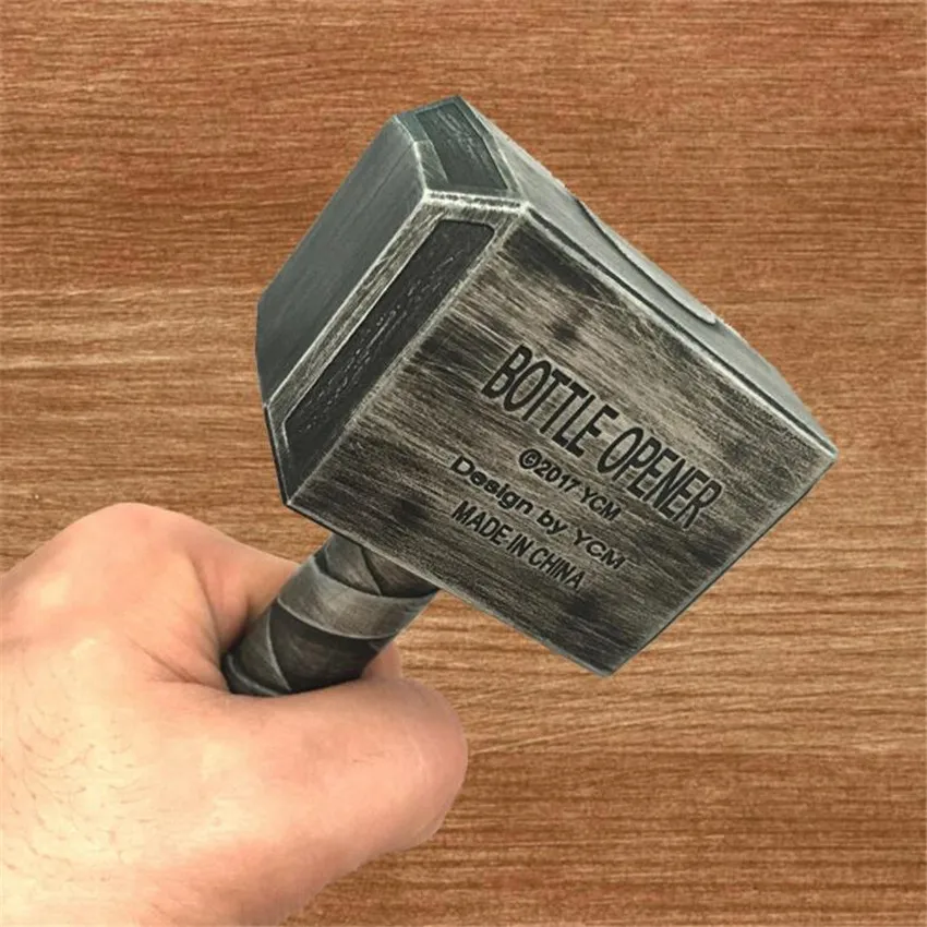 Серебристый Фильм Тор косплей реквизит металлическая Броня Mjolnir креативный причудливый открывалка для бутылок пива - Цвет: Серебристый