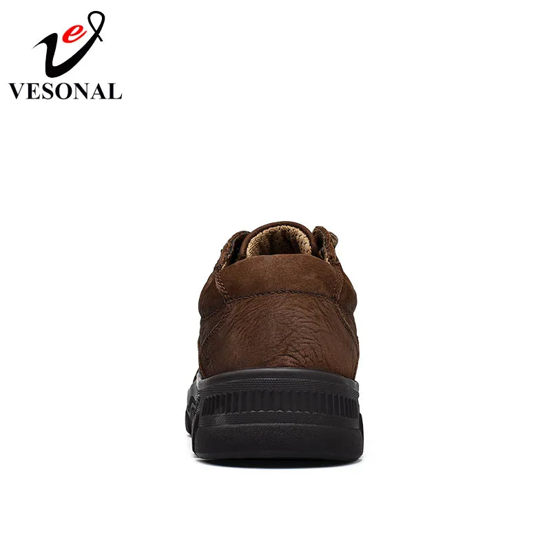 VESONAL 2018 New Casual Work Male Shoes For Men Footwear Adult Genuine Leather Classic Cargo High Quality Safety Sneakers 8195 | Обувь