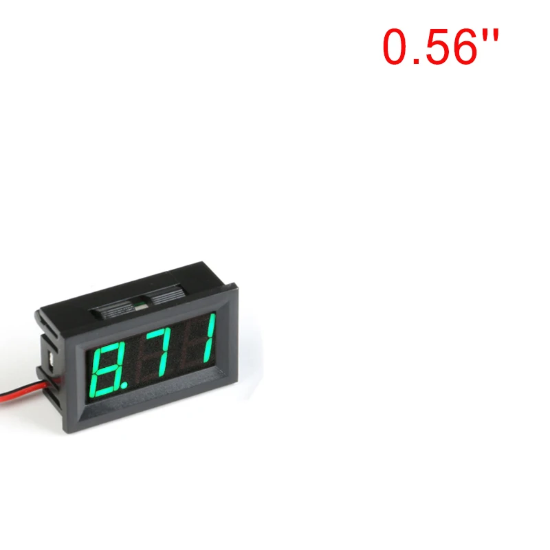 0.56in Green 0,36 ''/0,56 дюймовый цифровой вольтметр постоянного тока 4,5 в до 30V 2-проводной Мини светодиодный Дисплей Напряжение измерительный прибор для тестирования автомобиля Мотоциклетные батареи автомобиля - Цвет: 0.56in Green