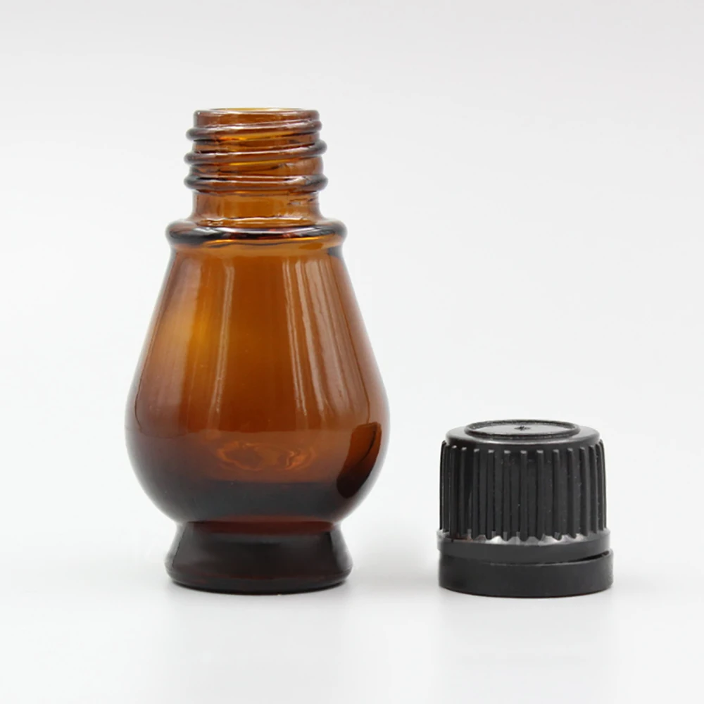 10ml Vial Glass, Amber Single Gourd Shape Empty Essential Oil Bottle for Sale