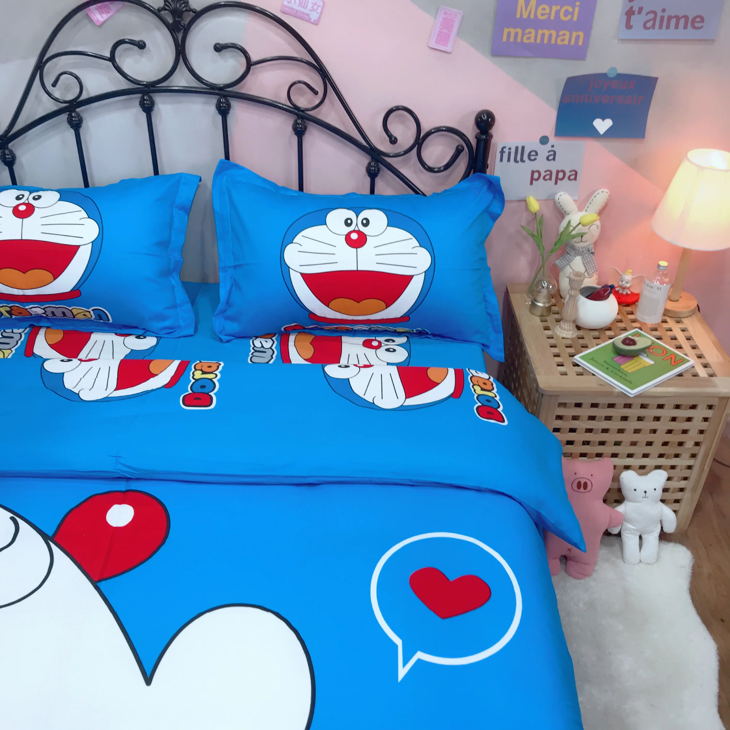 Мультяшный Кот 3d набор постельных принадлежностей для дома Doraemon детская спальня